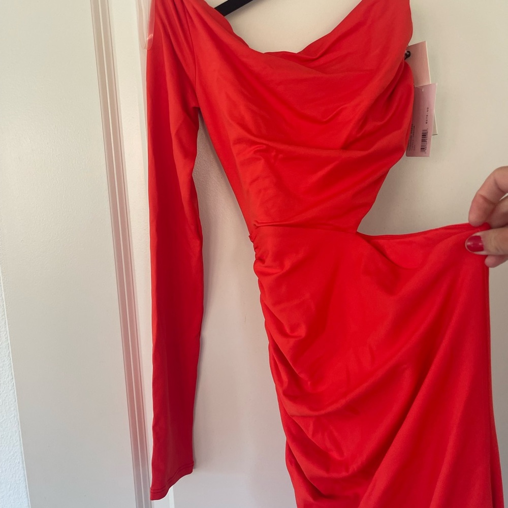Orange dress with cute side cutout